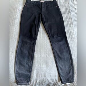 Two color black/ grey jeans with pink gold detail buttons